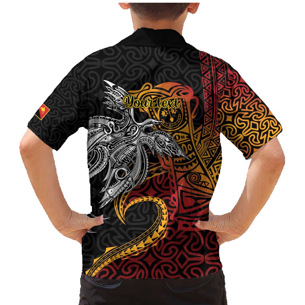 Papua New Guinea Sepik Personalised Family Matching Mermaid Dress and Hawaiian Shirt PNG Bird of Paradise Tattoo - Polynesian Pride