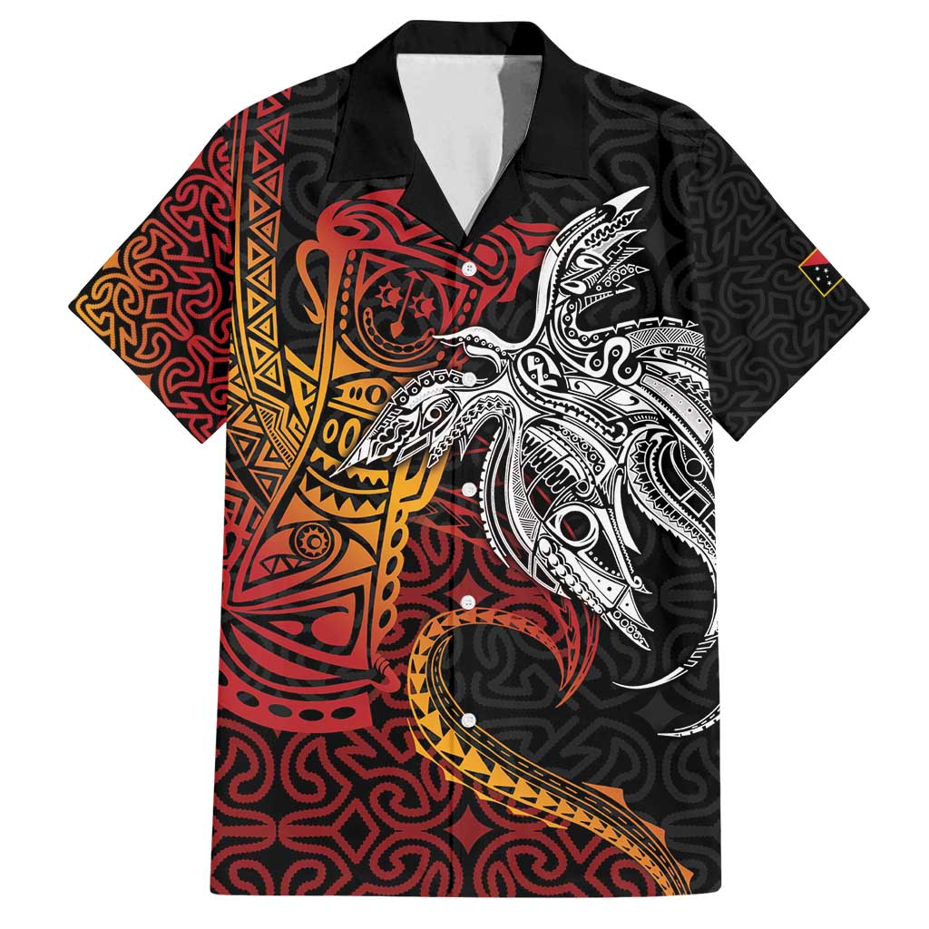 Papua New Guinea Sepik Personalised Family Matching Puletasi and Hawaiian Shirt PNG Bird of Paradise Tattoo - Polynesian Pride