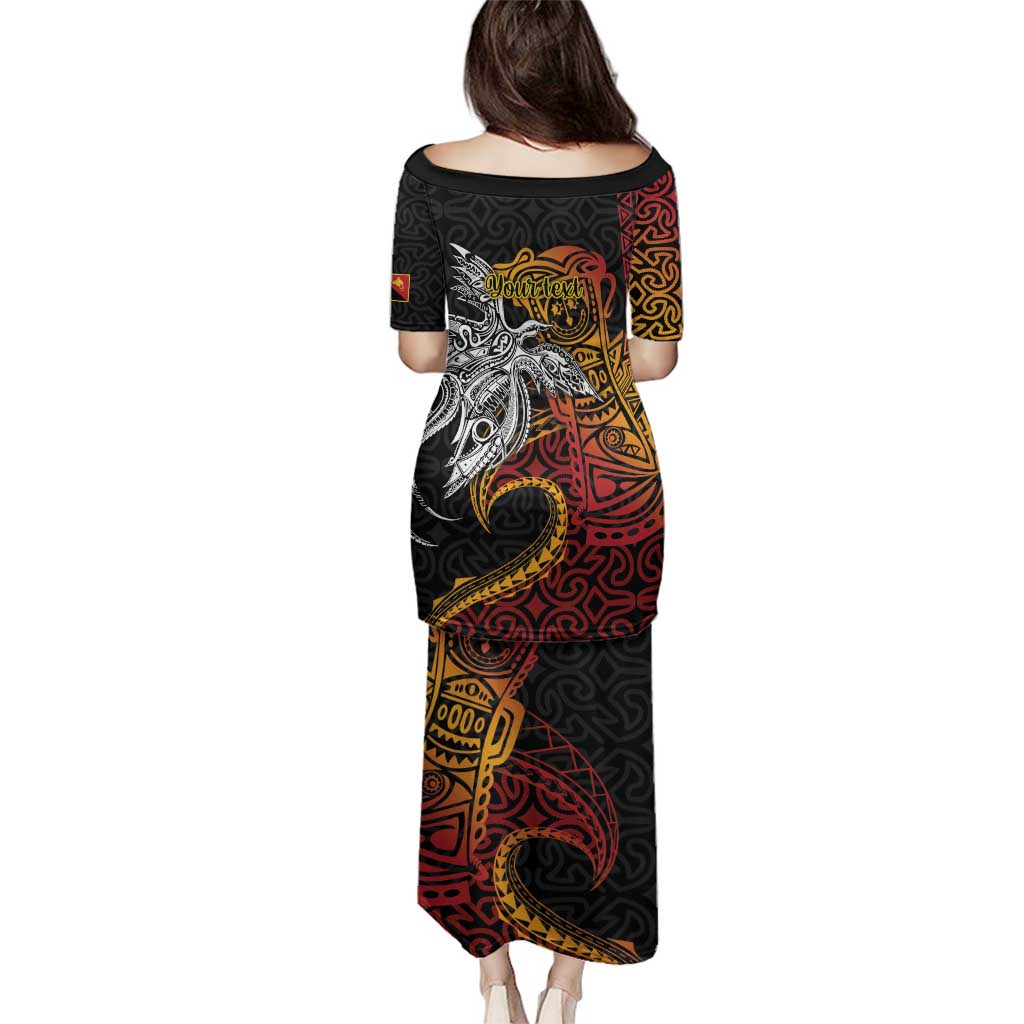 Papua New Guinea Sepik Personalised Family Matching Puletasi and Hawaiian Shirt PNG Bird of Paradise Tattoo - Polynesian Pride