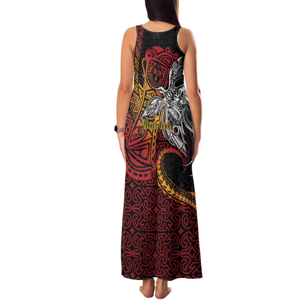 Papua New Guinea Sepik Personalised Family Matching Tank Maxi Dress and Hawaiian Shirt PNG Bird of Paradise Tattoo - Polynesian Pride