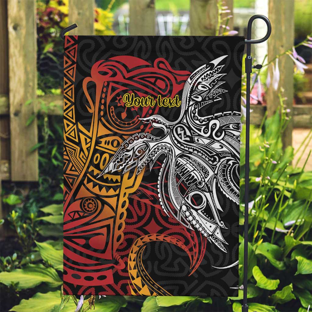 Papua New Guinea Sepik Personalised Garden Flag PNG Bird of Paradise Tattoo - Polynesian Pride