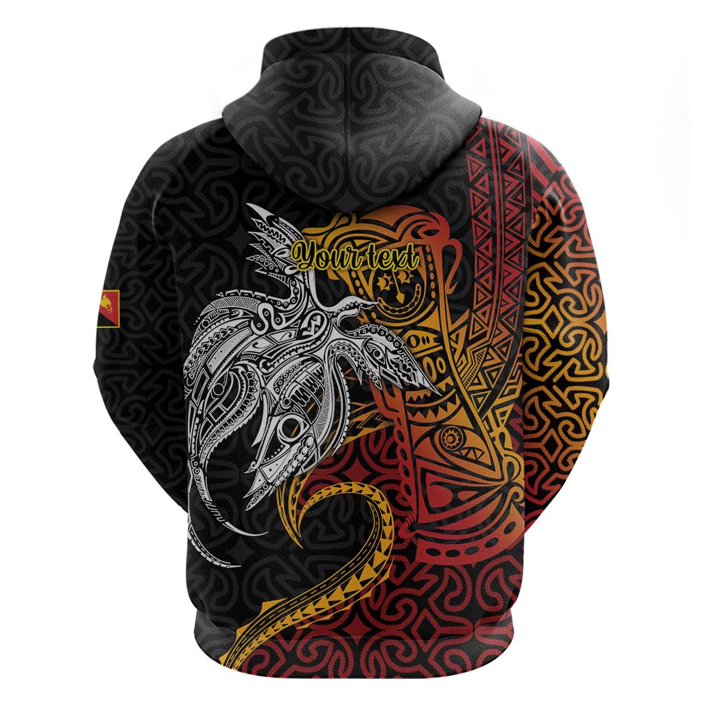 Papua New Guinea Sepik Personalised Hoodie PNG Bird of Paradise Tattoo - Polynesian Pride