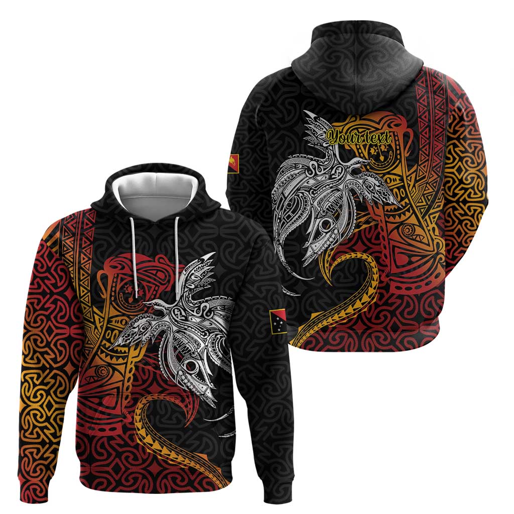 Papua New Guinea Sepik Personalised Hoodie PNG Bird of Paradise Tattoo - Polynesian Pride