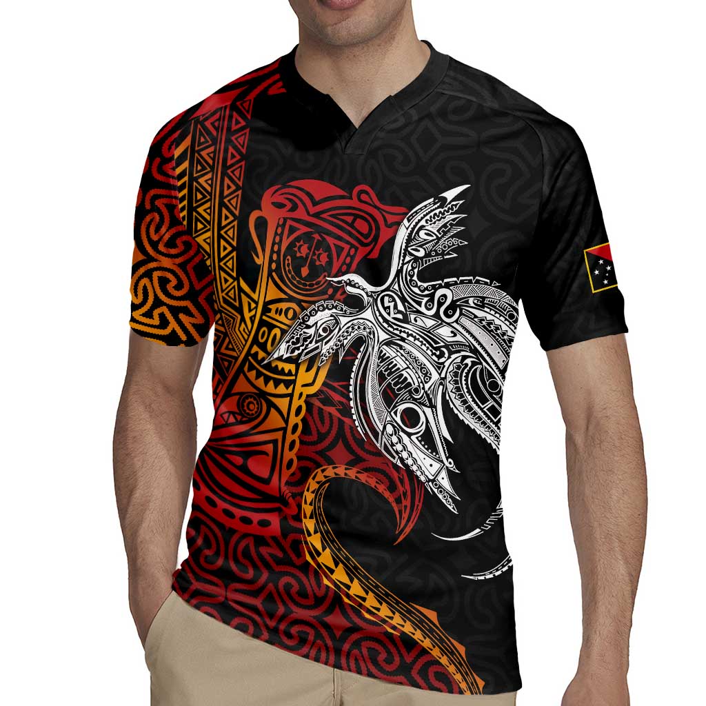 Papua New Guinea Sepik Personalised Rugby Jersey PNG Bird of Paradise Tattoo - Polynesian Pride