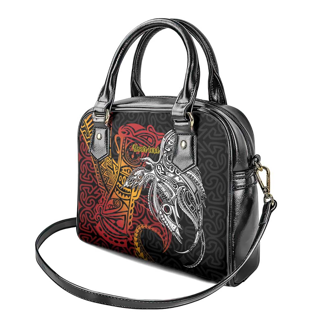Papua New Guinea Sepik Personalised Shoulder Handbag PNG Bird of Paradise Tattoo - Polynesian Pride