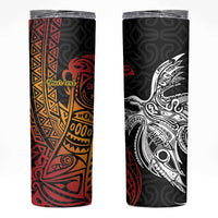 Papua New Guinea Sepik Personalised Skinny Tumbler PNG Bird of Paradise Tattoo - Polynesian Pride