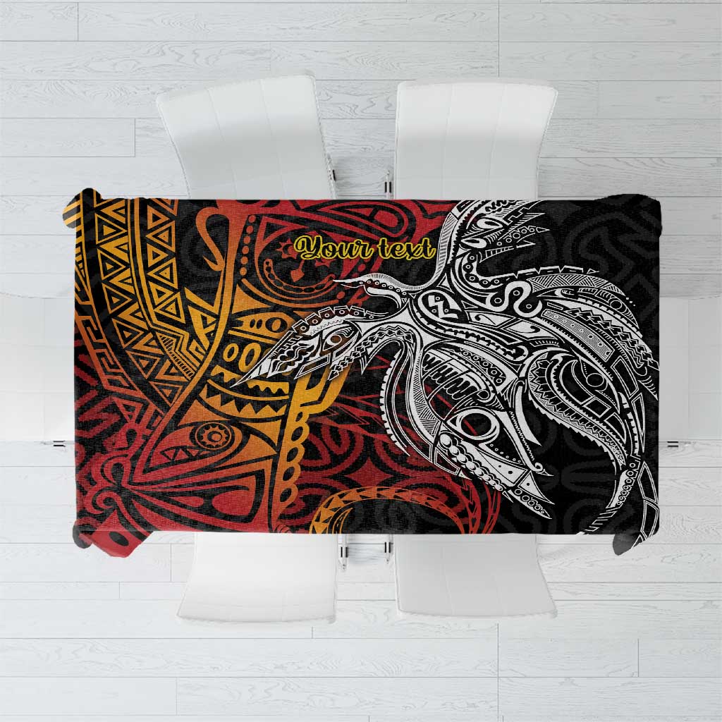 Papua New Guinea Sepik Personalised Tablecloth PNG Bird of Paradise Tattoo - Polynesian Pride