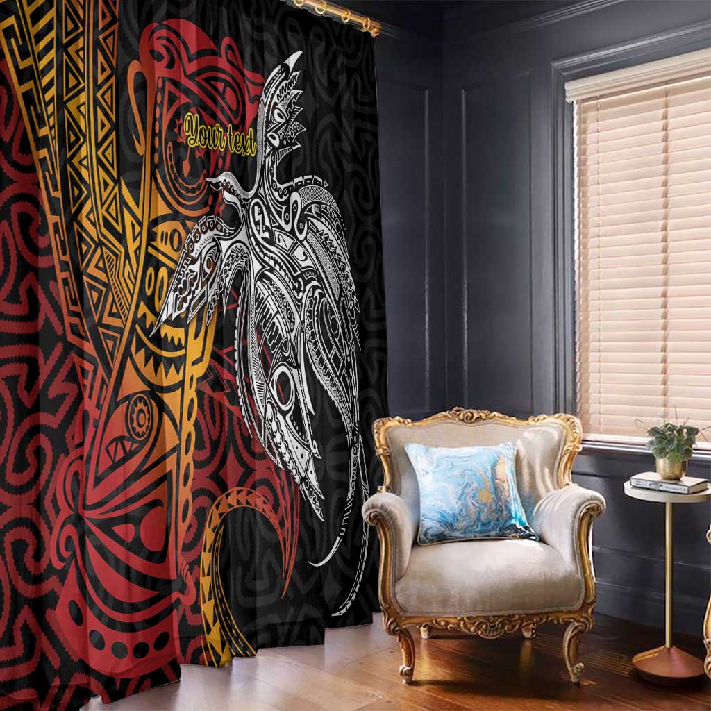 Papua New Guinea Sepik Personalised Window Curtain PNG Bird of Paradise Tattoo - Polynesian Pride