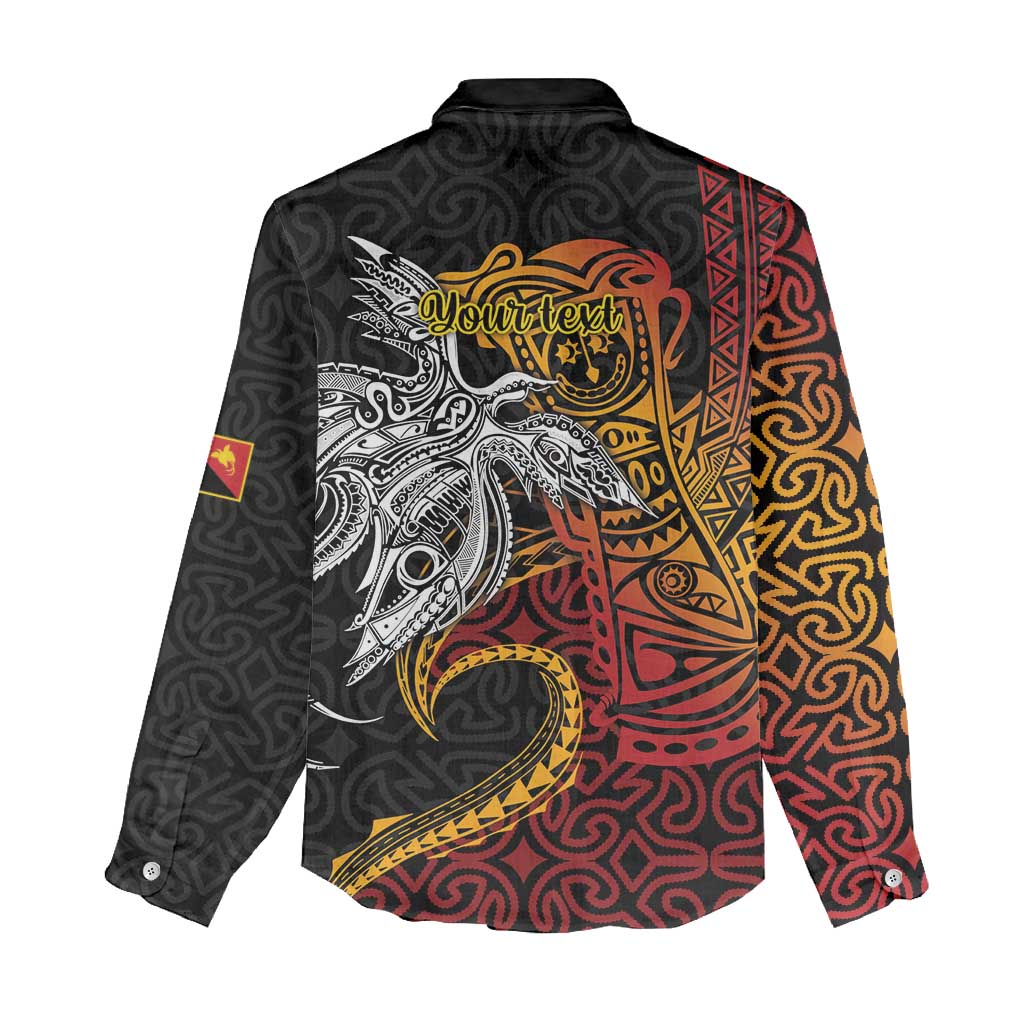 Papua New Guinea Sepik Personalised Women Casual Shirt PNG Bird of Paradise Tattoo - Polynesian Pride