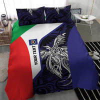 Personalised PNG Bougainville Bedding Set Bird of Paradise Tattoo Flag Motif - Polynesian Pride