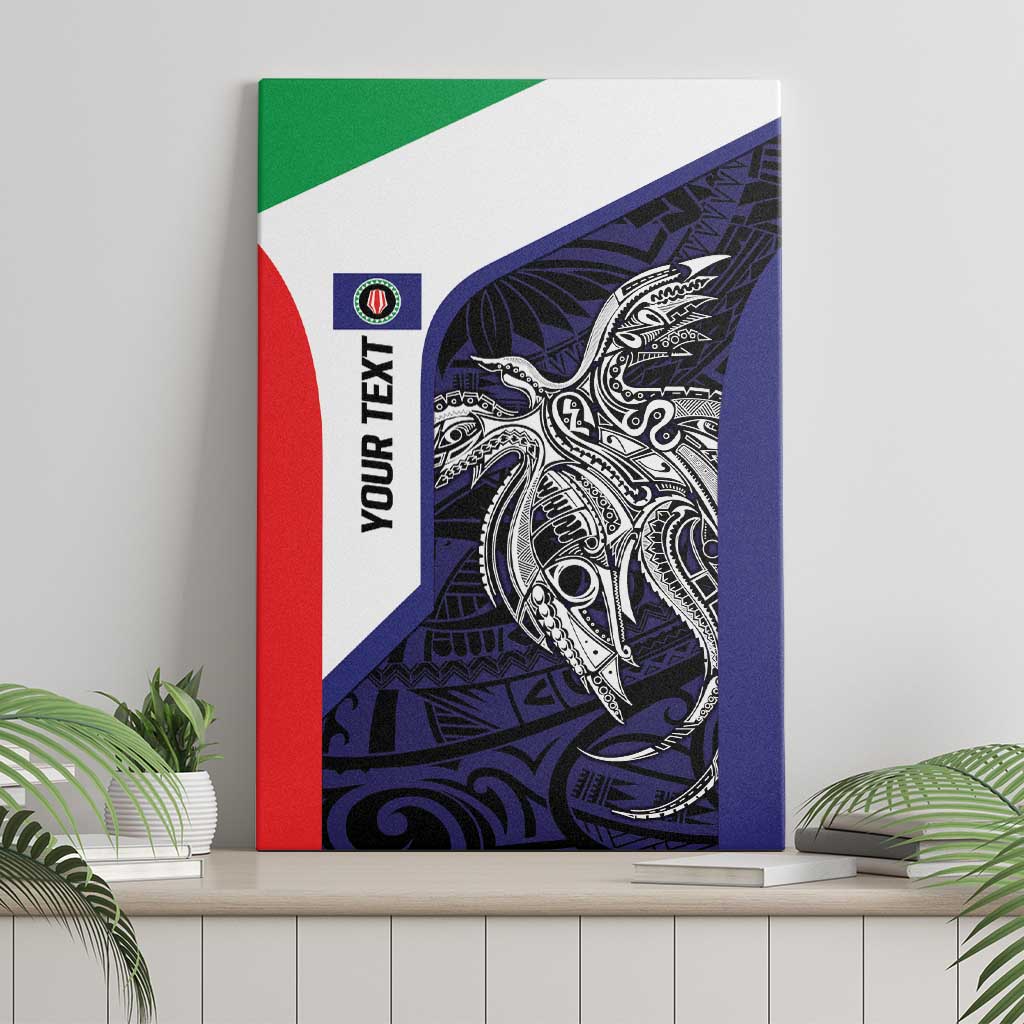 Personalised PNG Bougainville Canvas Wall Art Bird of Paradise Tattoo Flag Motif - Polynesian Pride
