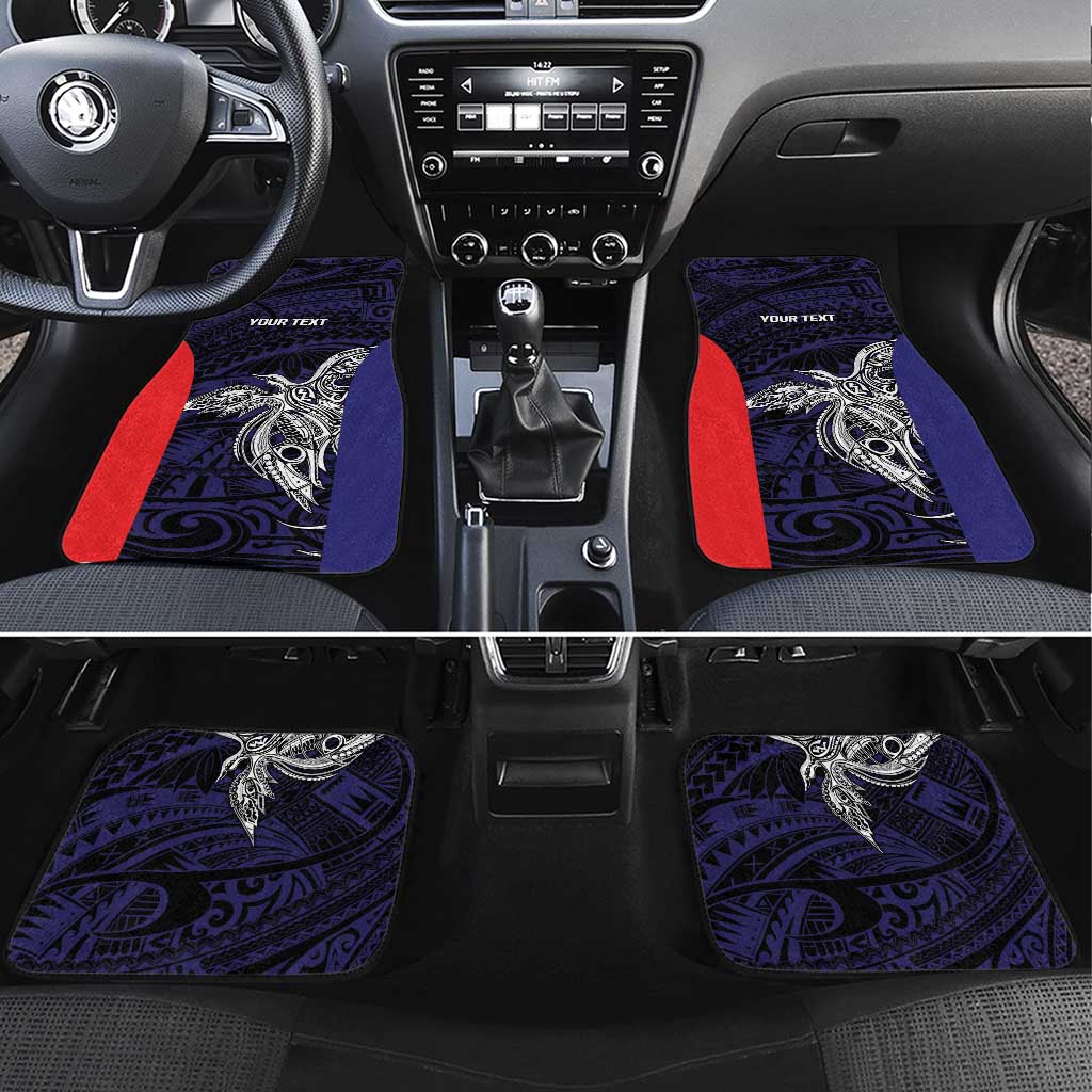 Personalised PNG Bougainville Car Mats Bird of Paradise Tattoo Flag Motif - Polynesian Pride