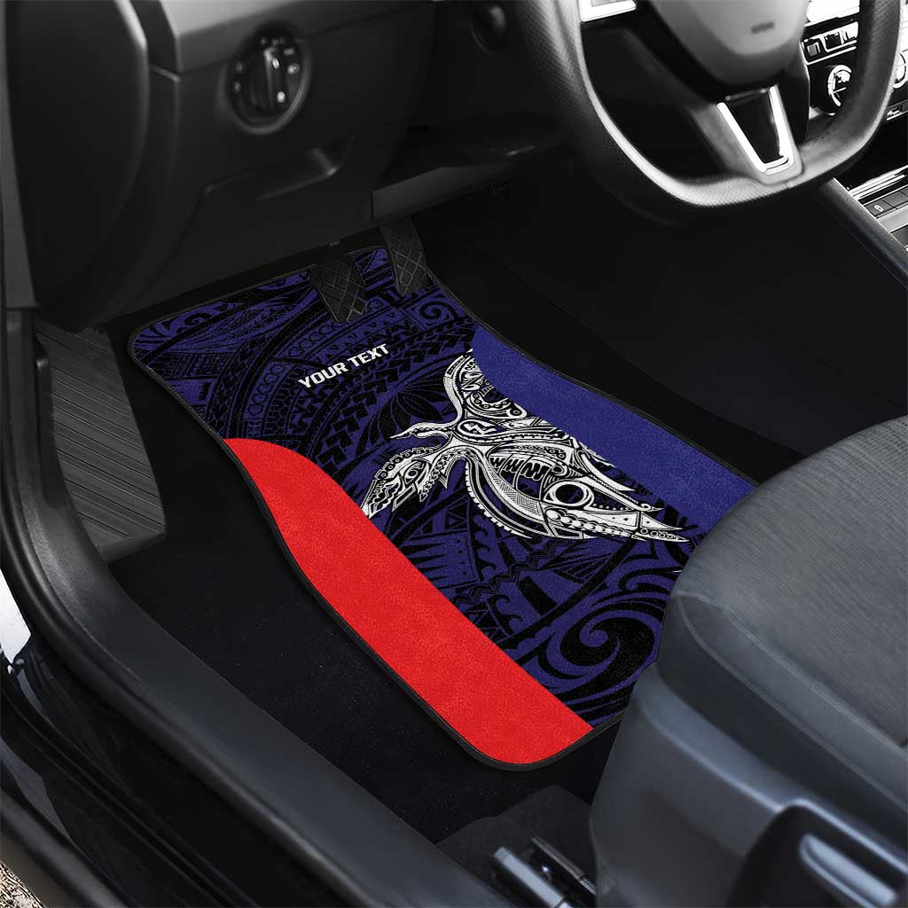 Personalised PNG Bougainville Car Mats Bird of Paradise Tattoo Flag Motif - Polynesian Pride