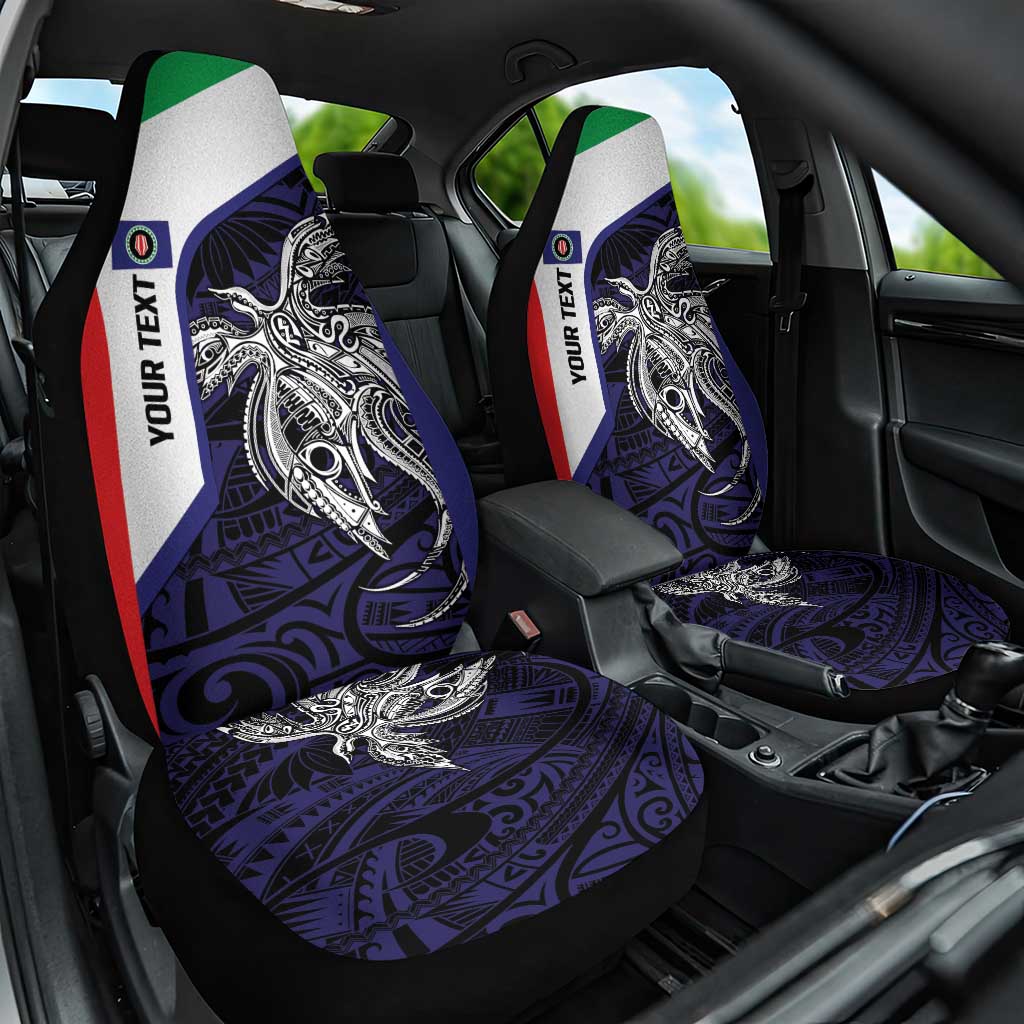 Personalised PNG Bougainville Car Seat Cover Bird of Paradise Tattoo Flag Motif - Polynesian Pride