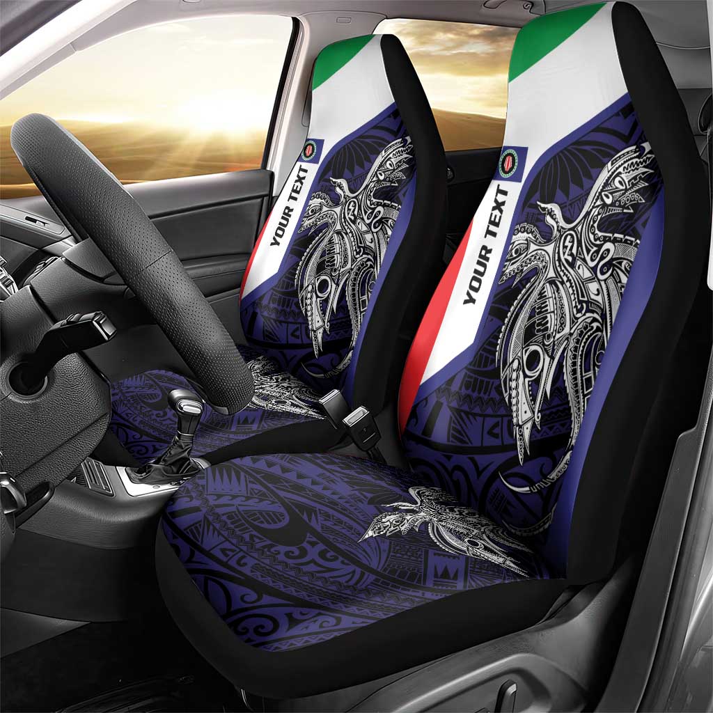 Personalised PNG Bougainville Car Seat Cover Bird of Paradise Tattoo Flag Motif - Polynesian Pride