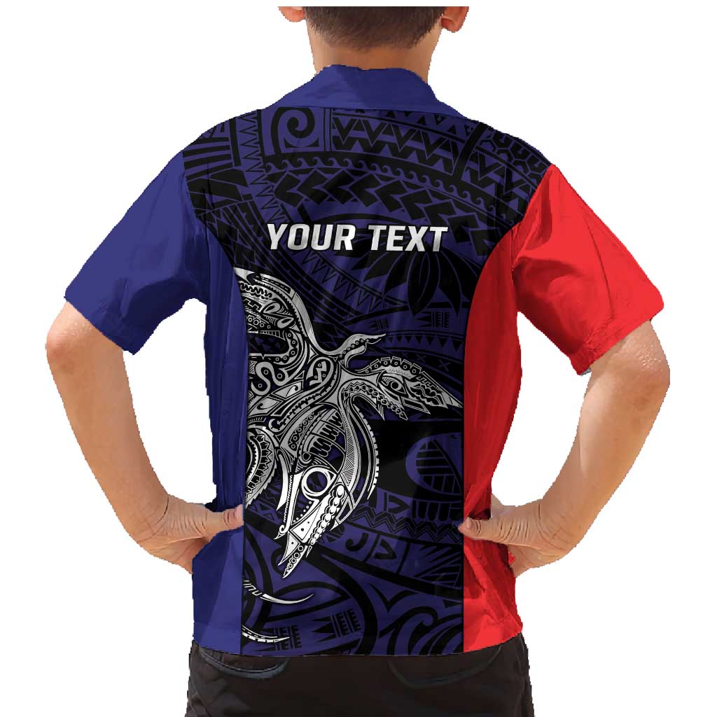 Personalised PNG Bougainville Family Matching Mermaid Dress and Hawaiian Shirt Bird of Paradise Tattoo Flag Motif - Polynesian Pride