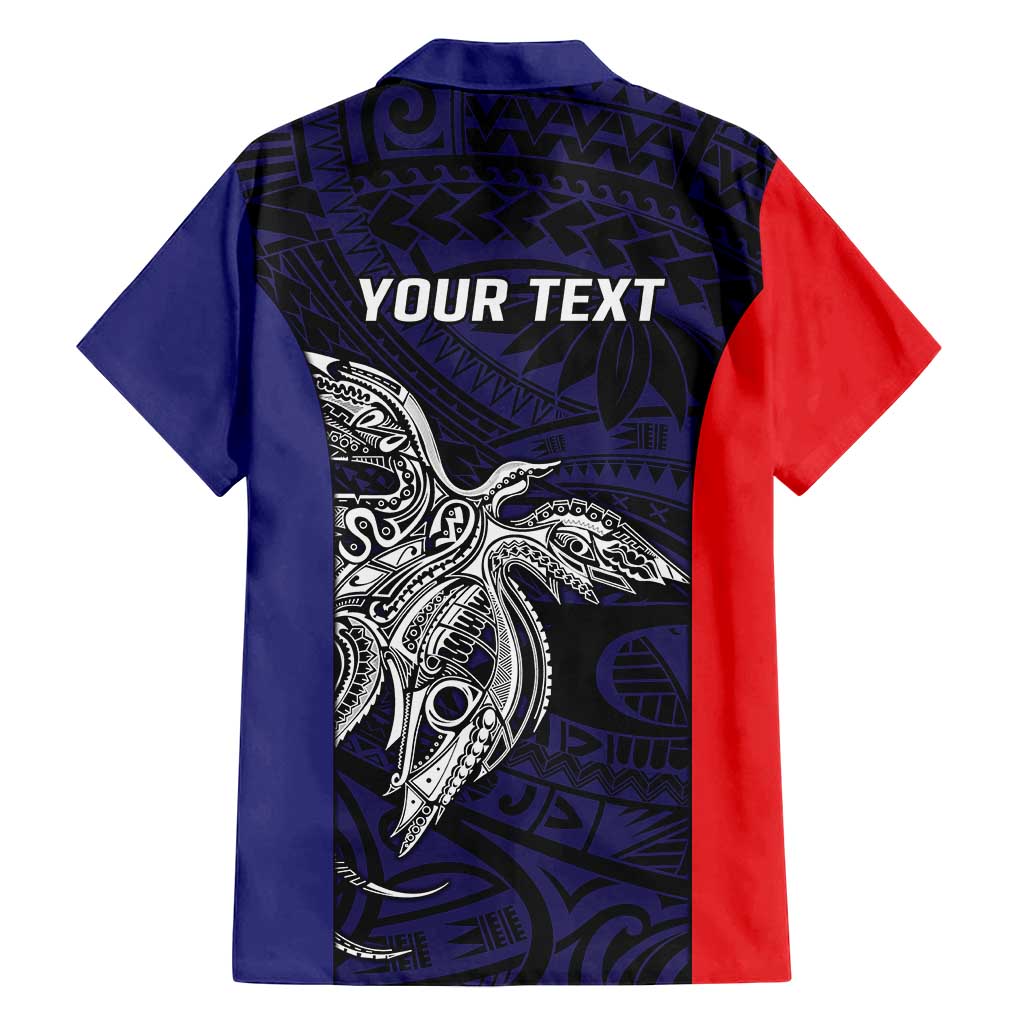 Personalised PNG Bougainville Family Matching Summer Maxi Dress and Hawaiian Shirt Bird of Paradise Tattoo Flag Motif - Polynesian Pride