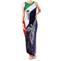 Personalised PNG Bougainville Family Matching Tank Maxi Dress and Hawaiian Shirt Bird of Paradise Tattoo Flag Motif - Polynesian Pride