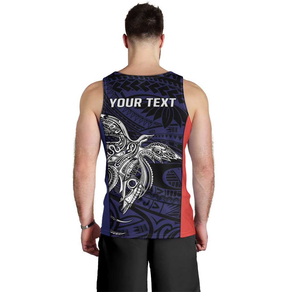 Personalised PNG Bougainville Men Tank Top Bird of Paradise Tattoo Flag Motif - Polynesian Pride