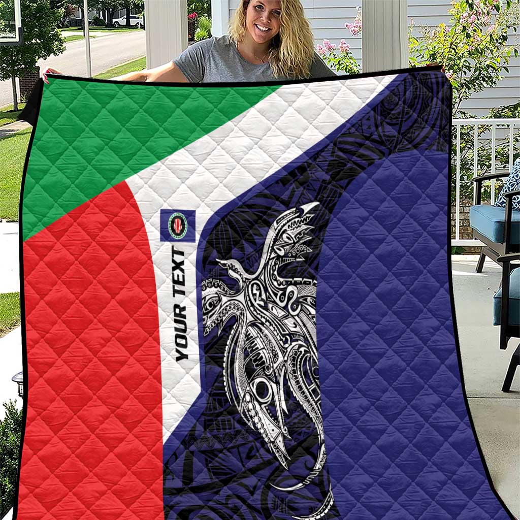 Personalised PNG Bougainville Quilt Bird of Paradise Tattoo Flag Motif - Polynesian Pride