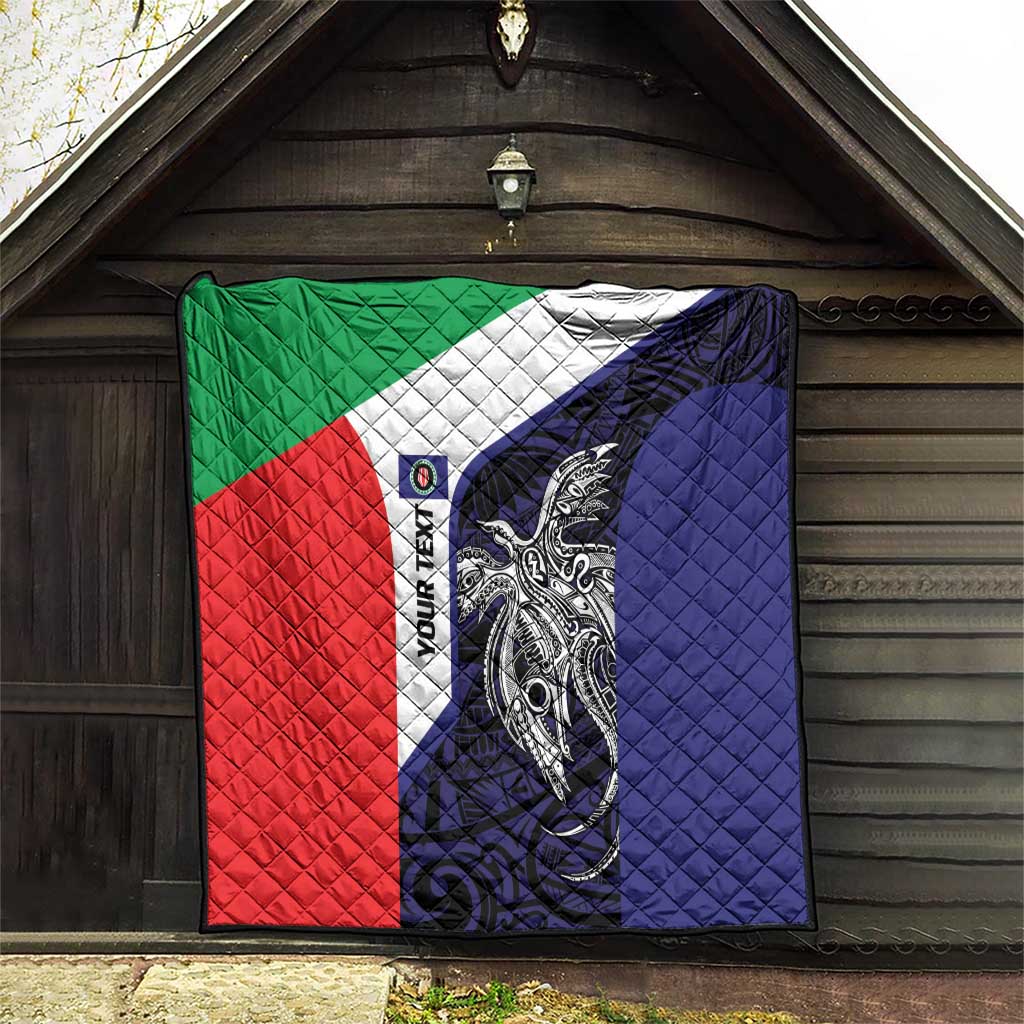 Personalised PNG Bougainville Quilt Bird of Paradise Tattoo Flag Motif - Polynesian Pride