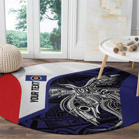 Personalised PNG Bougainville Round Carpet Bird of Paradise Tattoo Flag Motif - Polynesian Pride