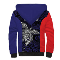 Personalised PNG Bougainville Sherpa Hoodie Bird of Paradise Tattoo Flag Motif - Polynesian Pride