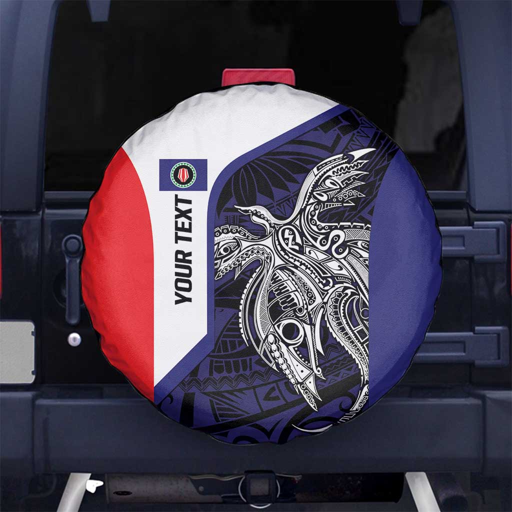 Personalised PNG Bougainville Spare Tire Cover Bird of Paradise Tattoo Flag Motif - Polynesian Pride