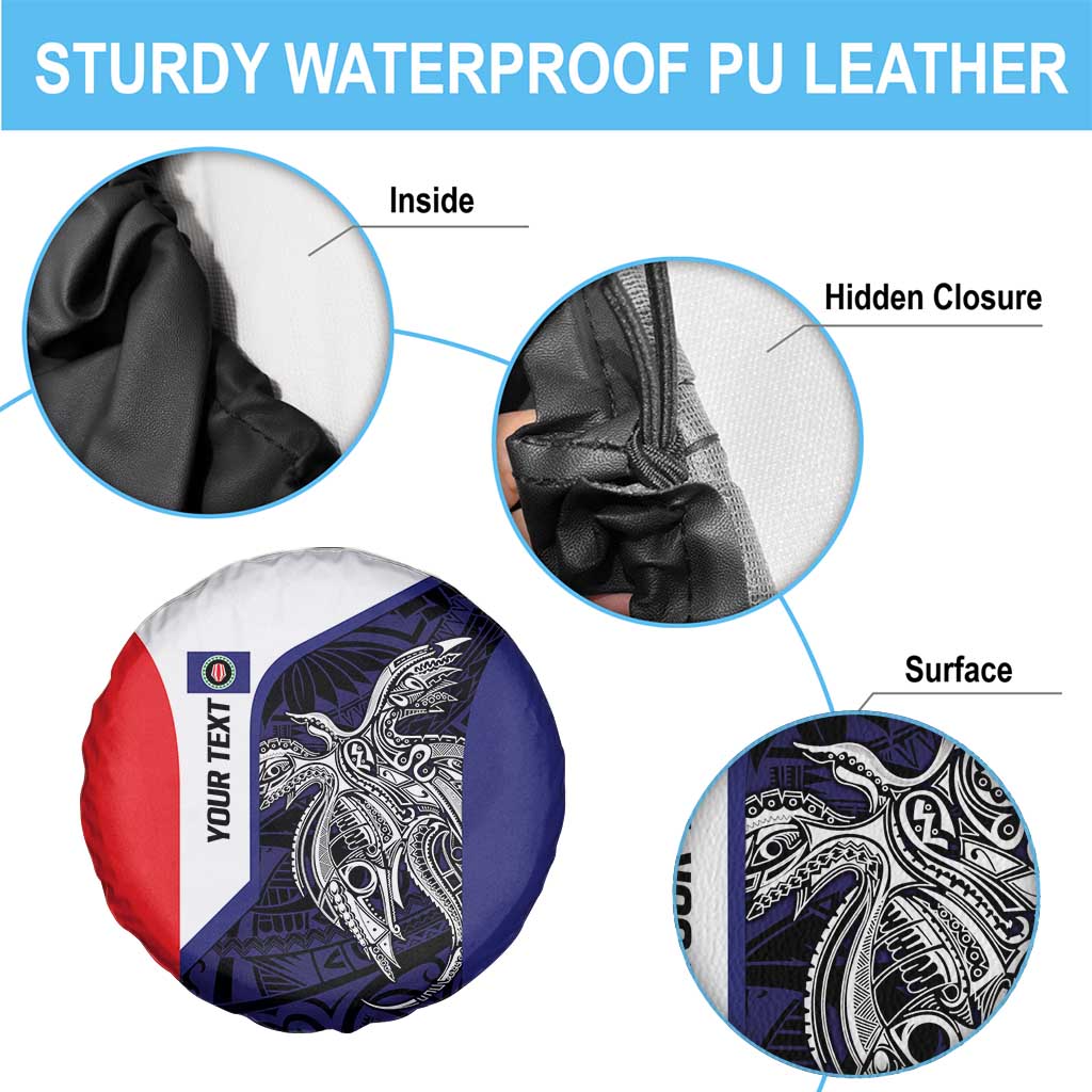 Personalised PNG Bougainville Spare Tire Cover Bird of Paradise Tattoo Flag Motif - Polynesian Pride