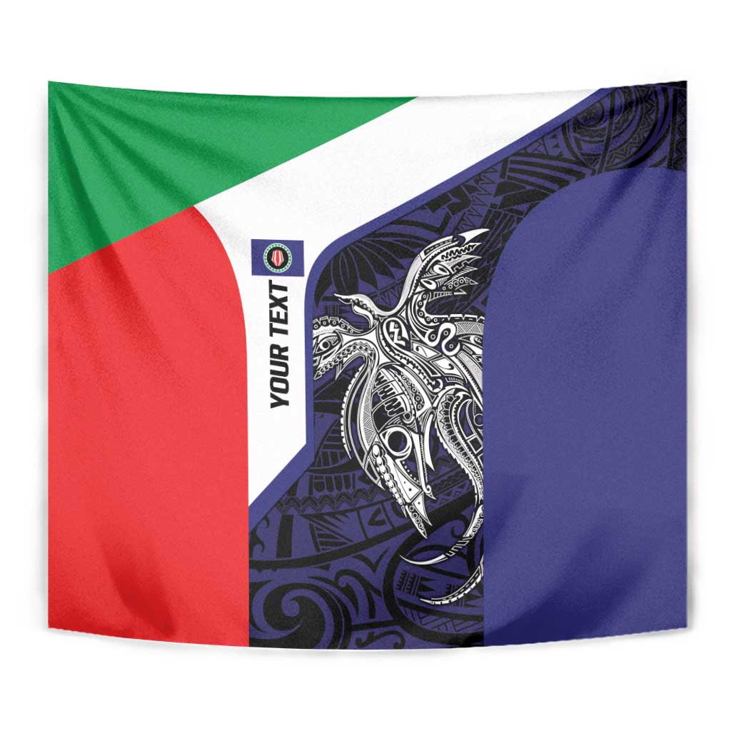 Personalised PNG Bougainville Tapestry Bird of Paradise Tattoo Flag Motif - Polynesian Pride
