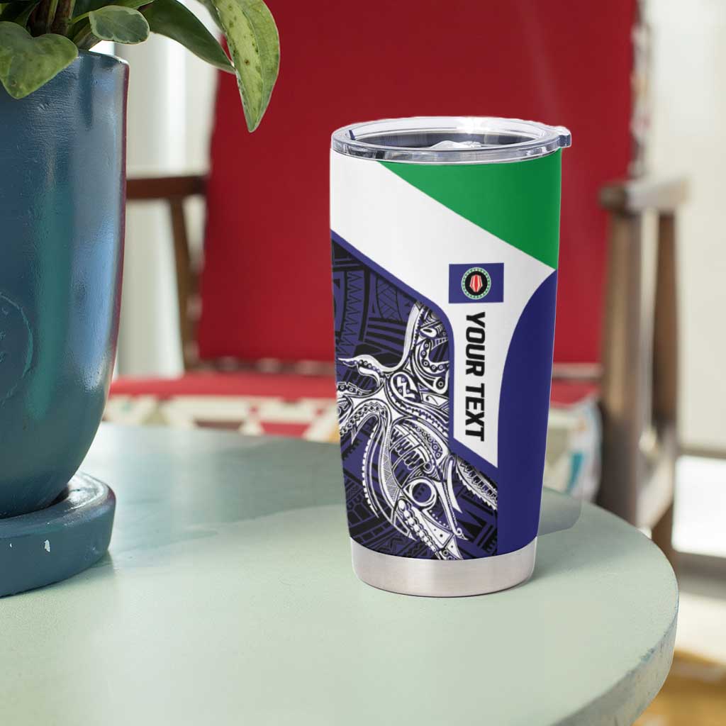 Personalised PNG Bougainville Tumbler Cup Bird of Paradise Tattoo Flag Motif - Polynesian Pride