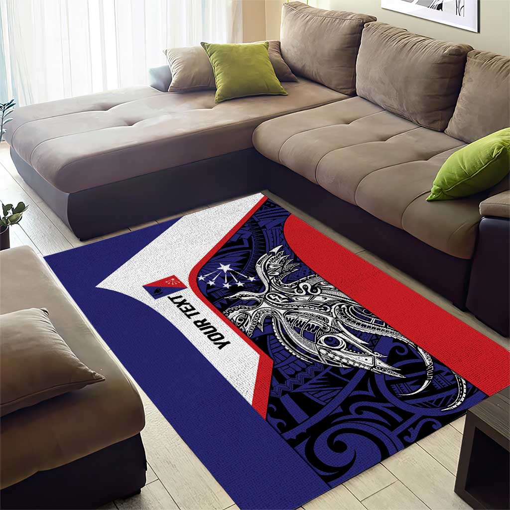 Personalised PNG Central Province Area Rug Bird of Paradise Tattoo Flag Motif - Polynesian Pride