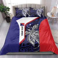 Personalised PNG Central Province Bedding Set Bird of Paradise Tattoo Flag Motif - Polynesian Pride