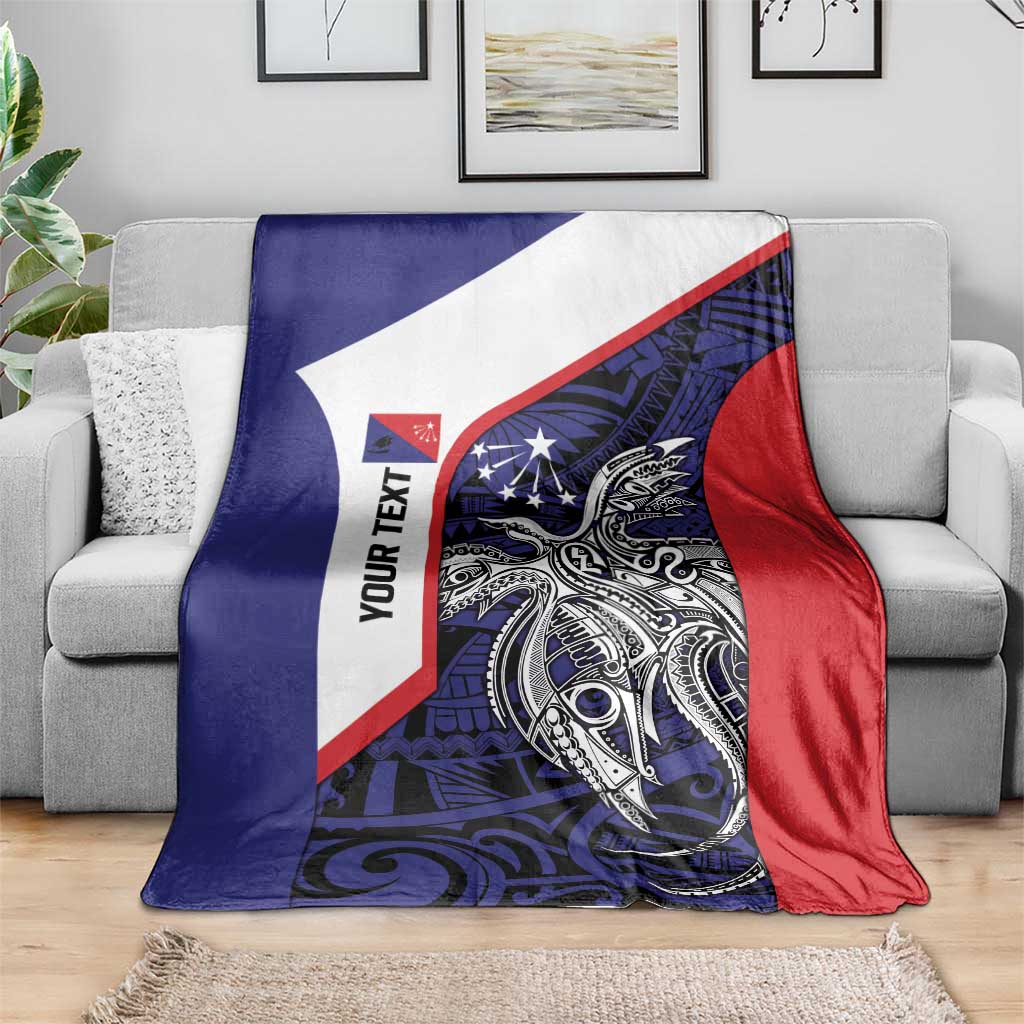 Personalised PNG Central Province Blanket Bird of Paradise Tattoo Flag Motif - Polynesian Pride