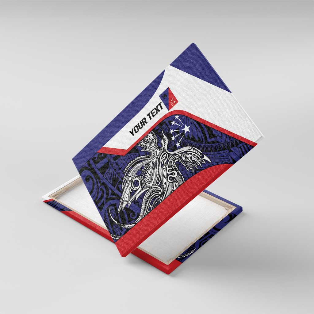 Personalised PNG Central Province Canvas Wall Art Bird of Paradise Tattoo Flag Motif - Polynesian Pride