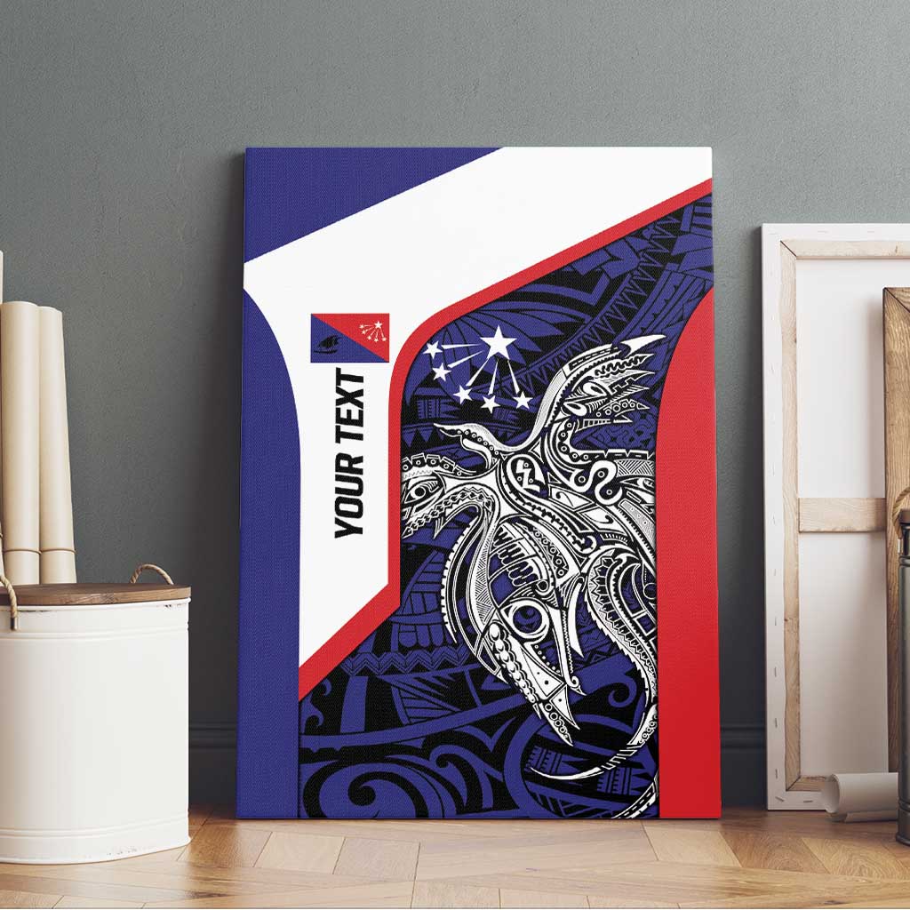 Personalised PNG Central Province Canvas Wall Art Bird of Paradise Tattoo Flag Motif - Polynesian Pride