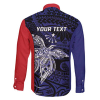 Personalised PNG Central Province Family Matching Long Sleeve Bodycon Dress and Hawaiian Shirt Bird of Paradise Tattoo Flag Motif - Polynesian Pride