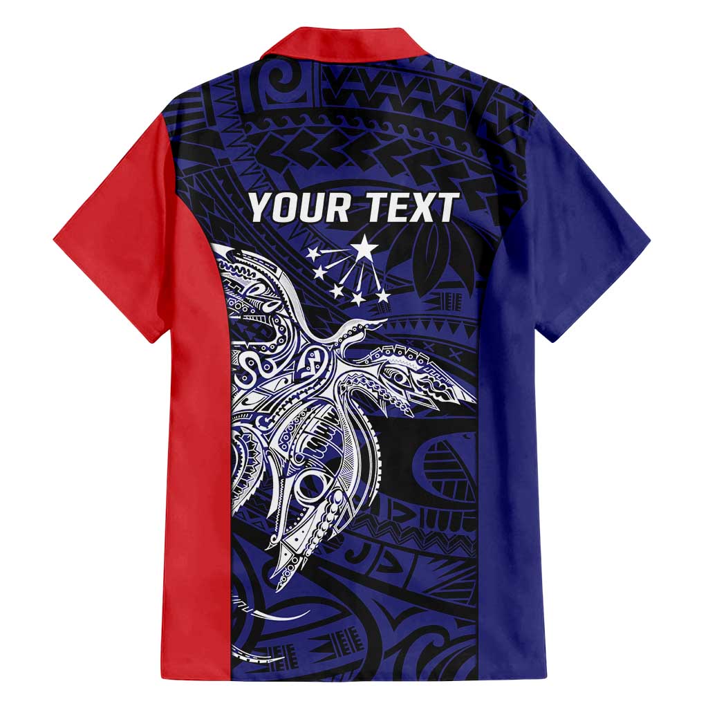 Personalised PNG Central Province Family Matching Off Shoulder Short Dress and Hawaiian Shirt Bird of Paradise Tattoo Flag Motif - Polynesian Pride