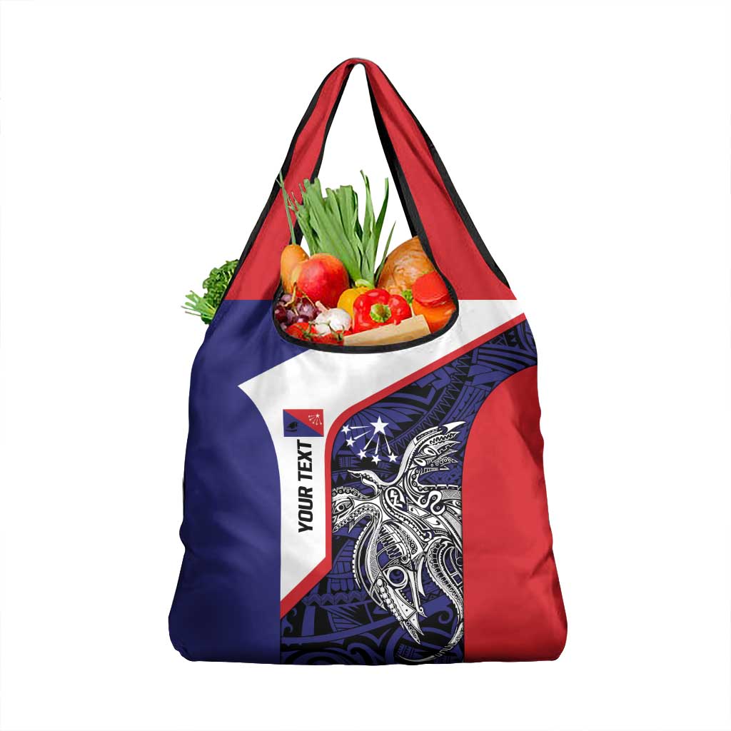 Personalised PNG Central Province Grocery Bag Bird of Paradise Tattoo Flag Motif - Polynesian Pride