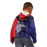 Personalised PNG Central Province Kid Hoodie Bird of Paradise Tattoo Flag Motif - Polynesian Pride