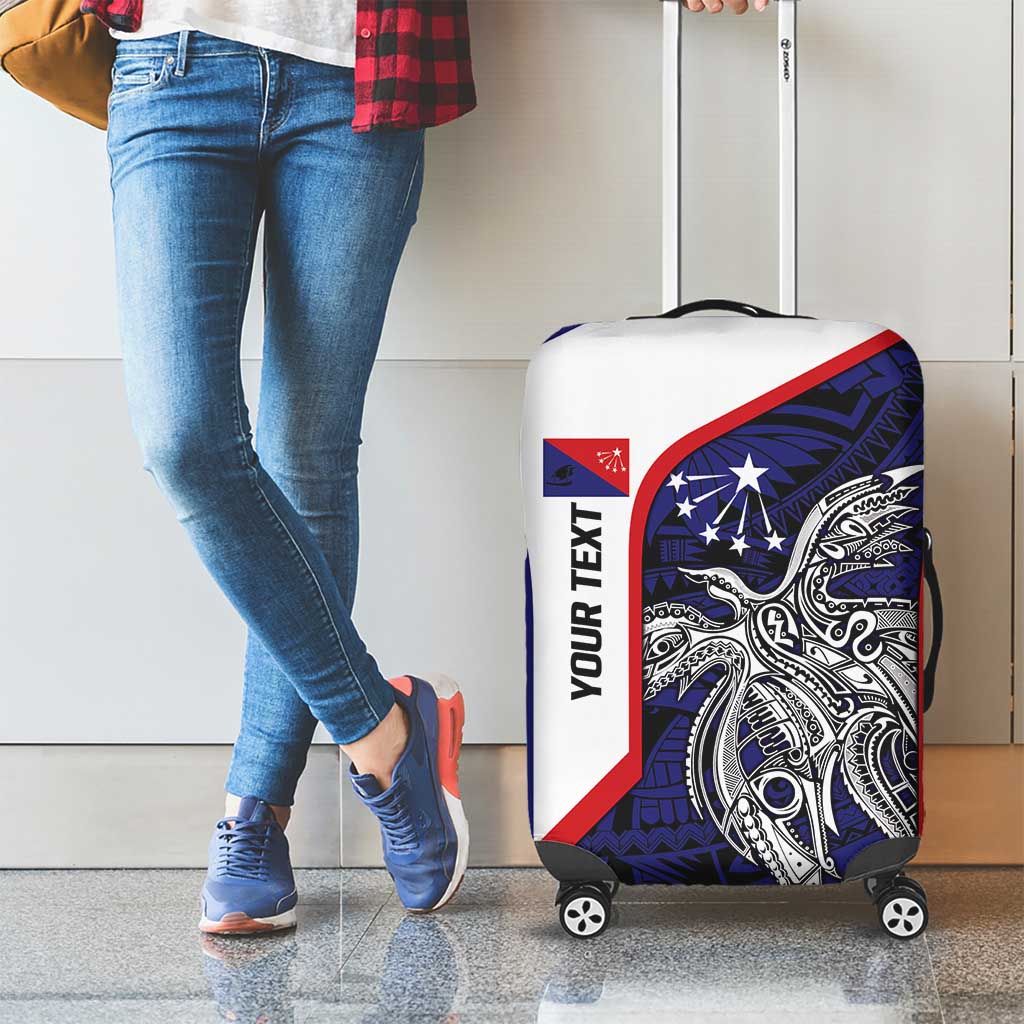 Personalised PNG Central Province Luggage Cover Bird of Paradise Tattoo Flag Motif - Polynesian Pride