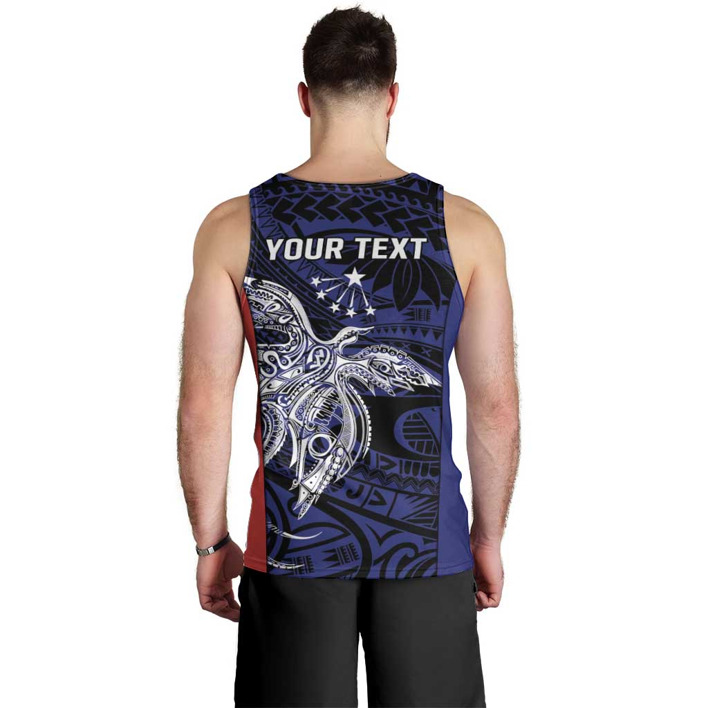 Personalised PNG Central Province Men Tank Top Bird of Paradise Tattoo Flag Motif - Polynesian Pride
