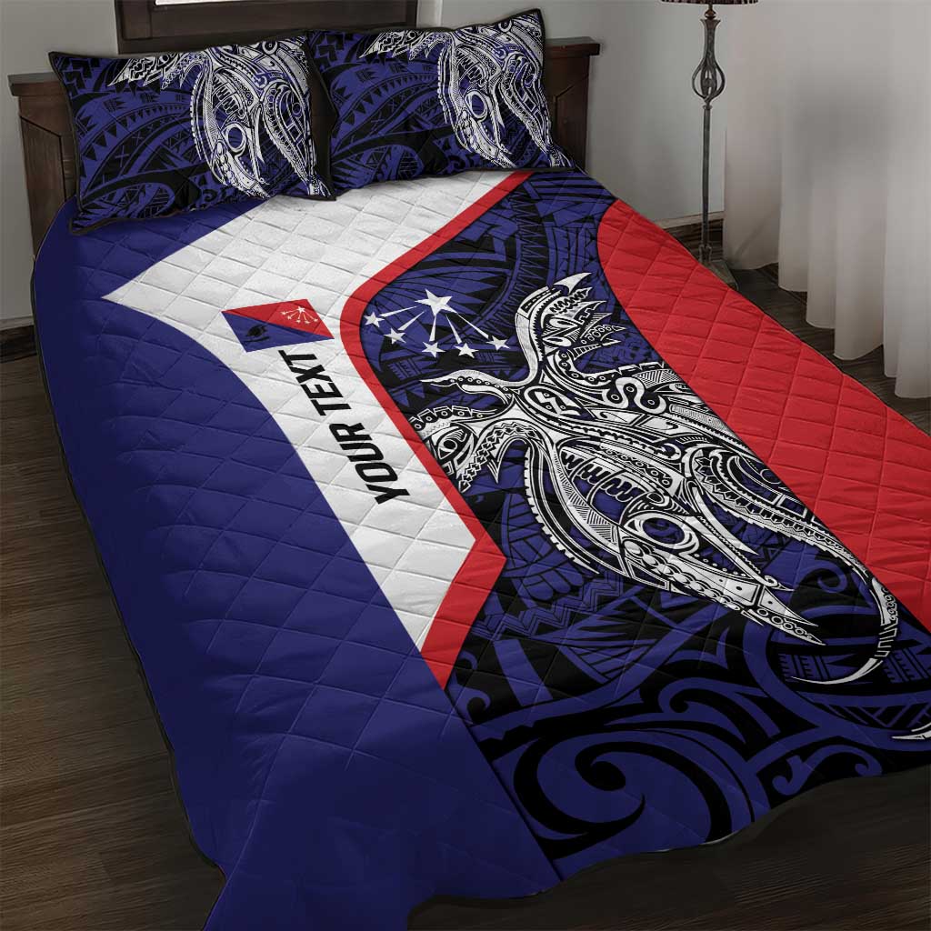 Personalised PNG Central Province Quilt Bed Set Bird of Paradise Tattoo Flag Motif - Polynesian Pride
