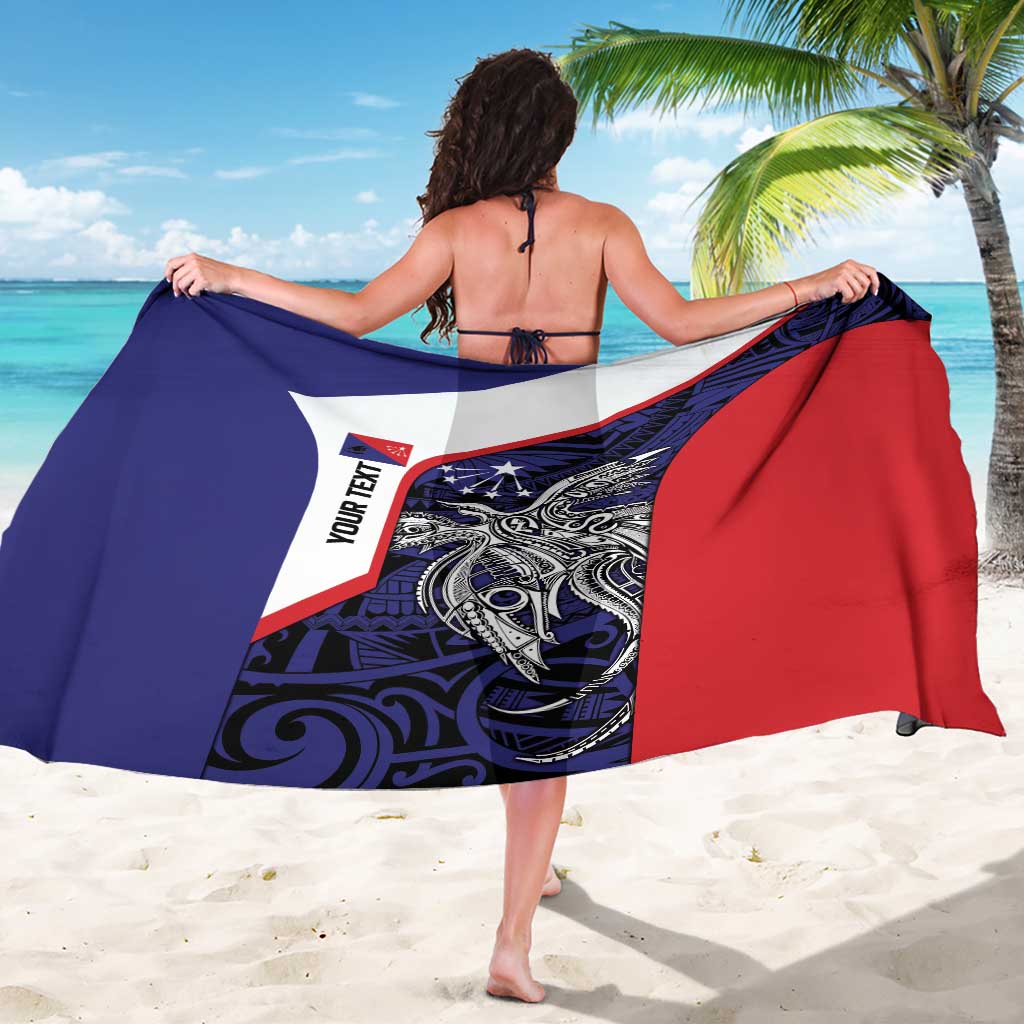 Personalised PNG Central Province Sarong Bird of Paradise Tattoo Flag Motif - Polynesian Pride