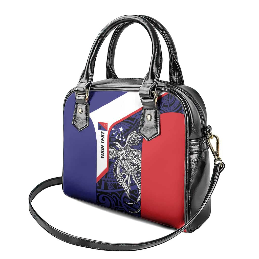 Personalised PNG Central Province Shoulder Handbag Bird of Paradise Tattoo Flag Motif - Polynesian Pride