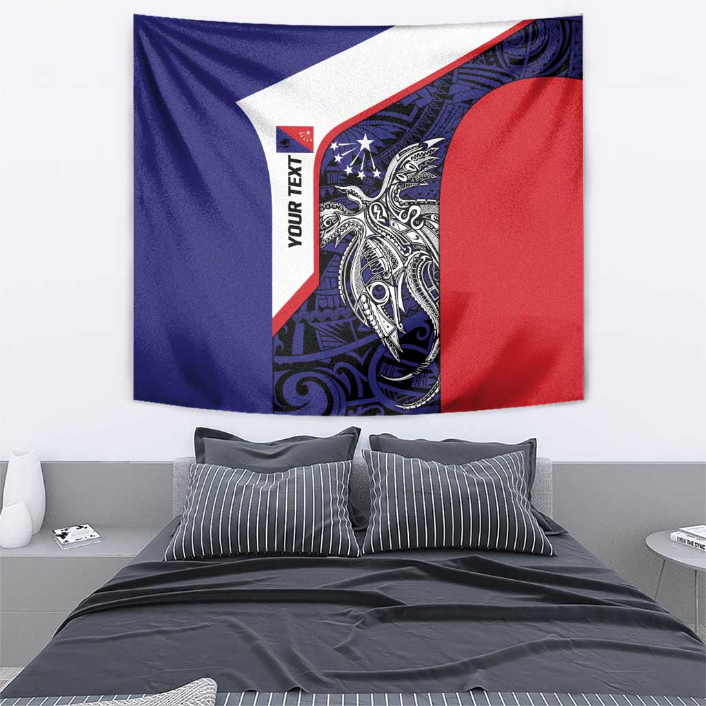 Personalised PNG Central Province Tapestry Bird of Paradise Tattoo Flag Motif - Polynesian Pride