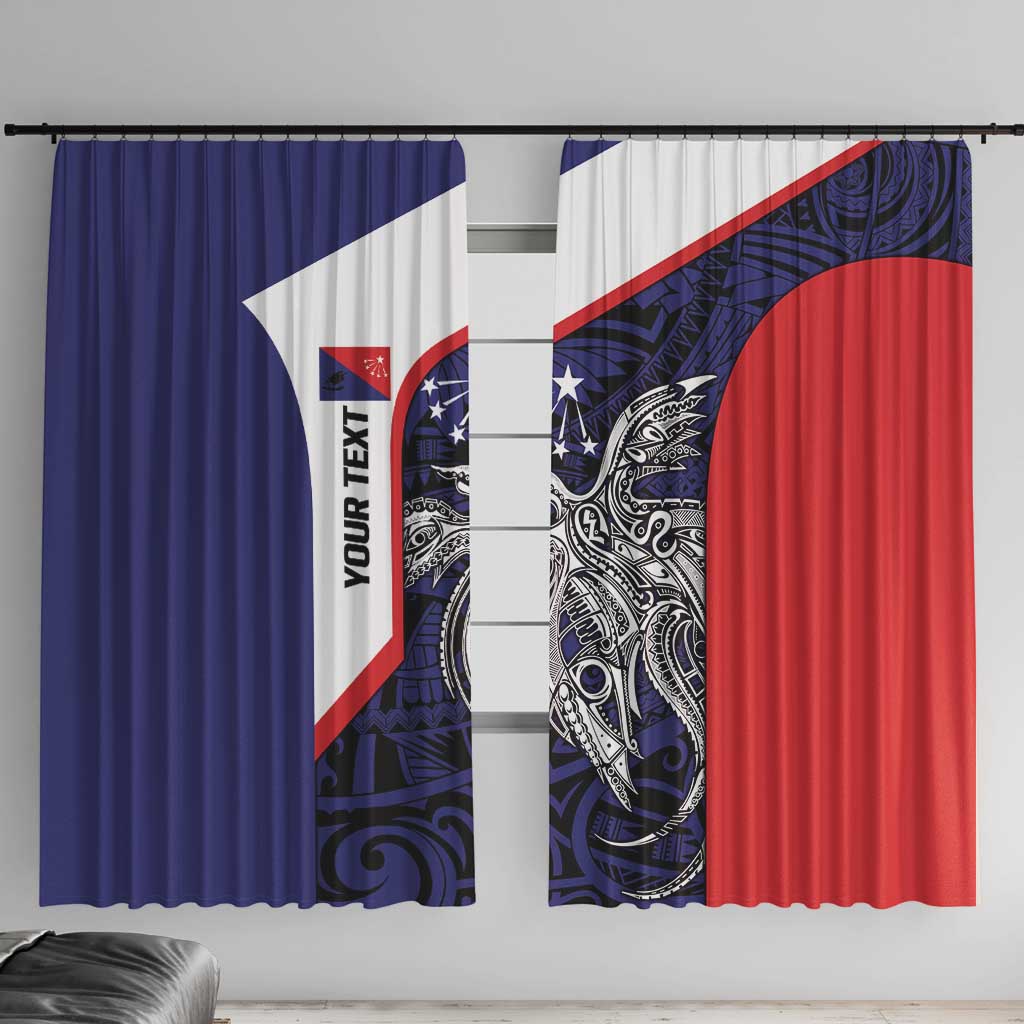 Personalised PNG Central Province Window Curtain Bird of Paradise Tattoo Flag Motif - Polynesian Pride