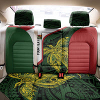 Personalised PNG Chimbu Province Back Car Seat Cover Bird of Paradise Tattoo Flag Motif - Polynesian Pride