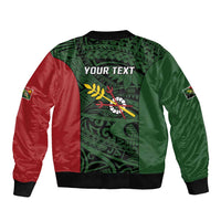 Personalised PNG Chimbu Province Bomber Jacket Bird of Paradise Tattoo Flag Motif - Polynesian Pride
