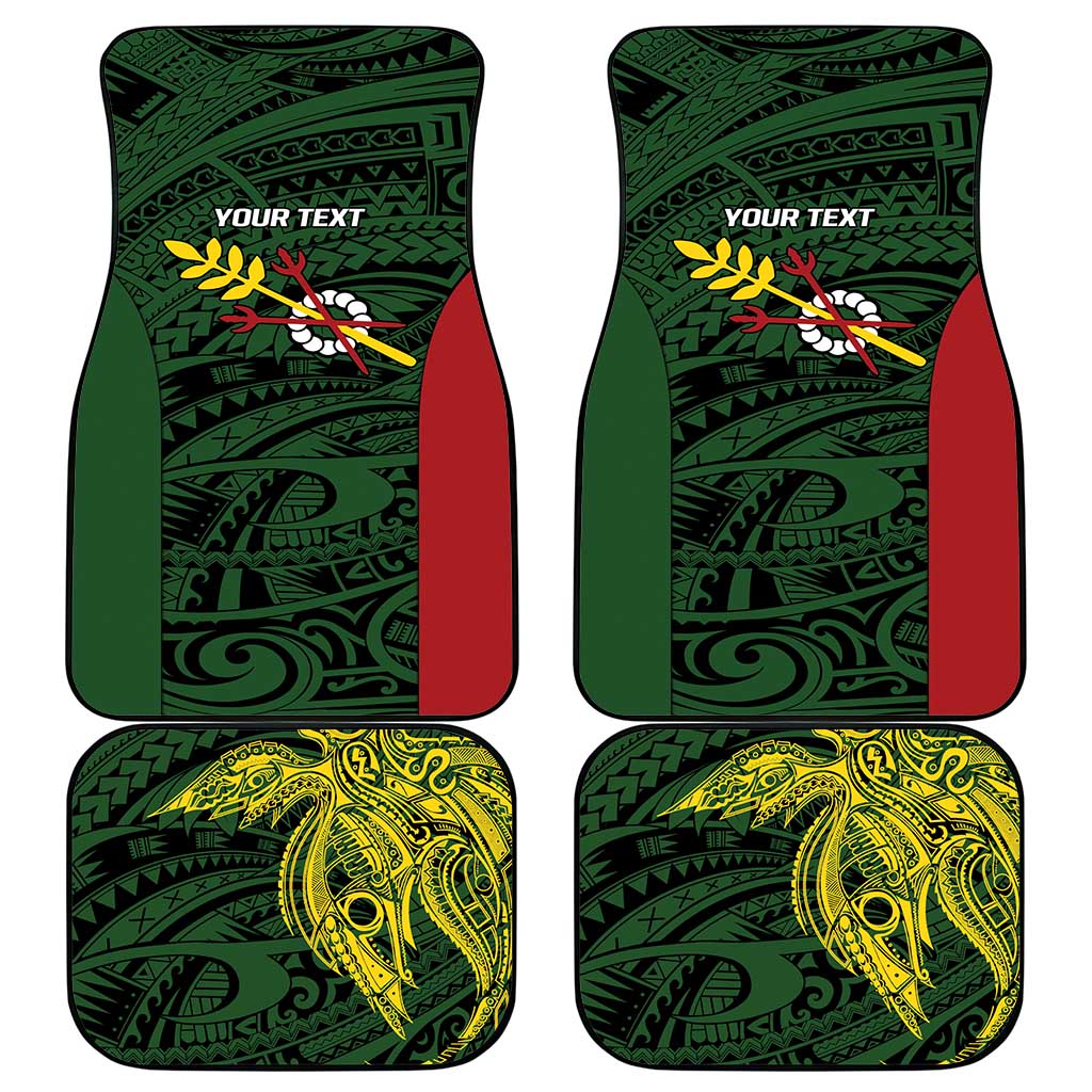 Personalised PNG Chimbu Province Car Mats Bird of Paradise Tattoo Flag Motif - Polynesian Pride